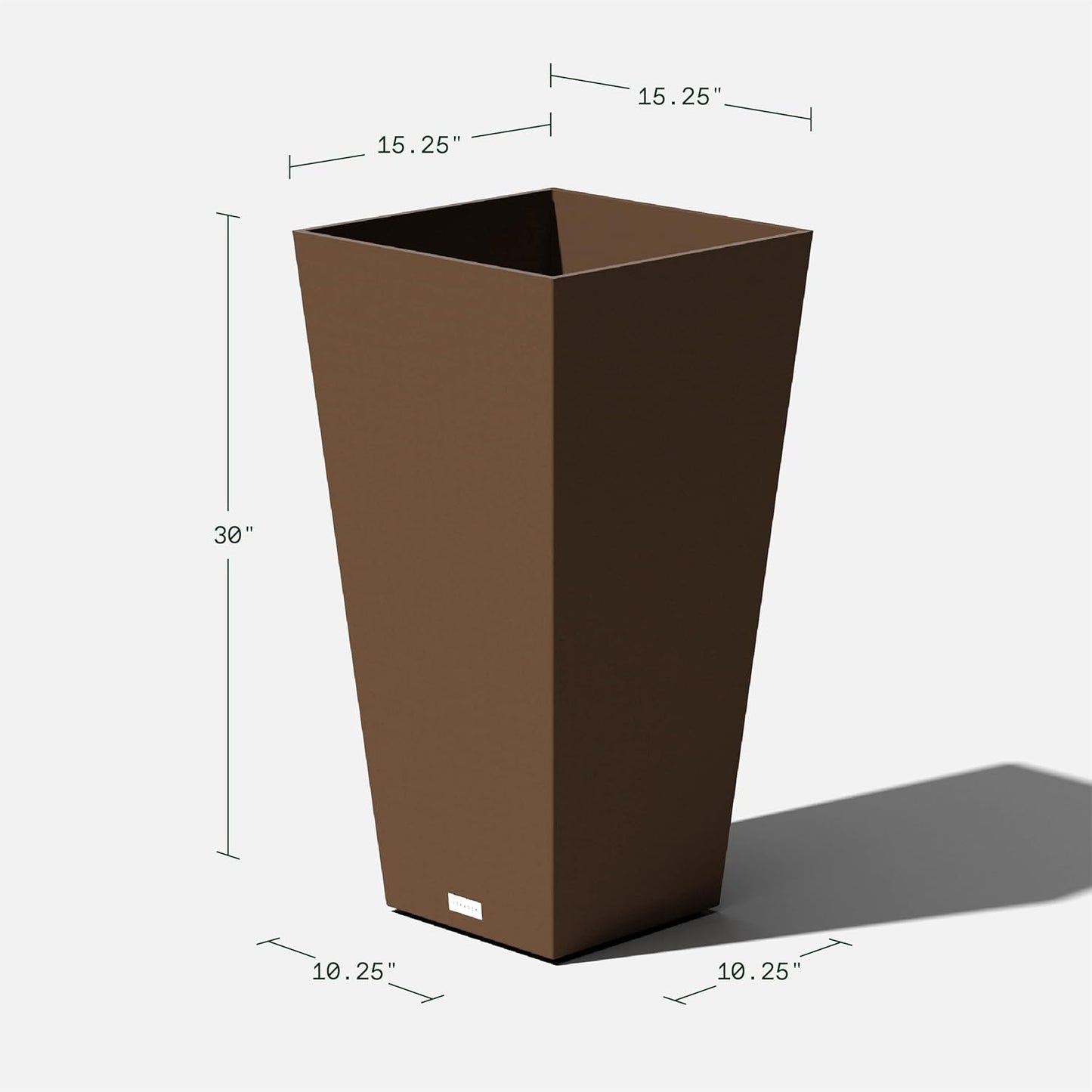 Veradek V-Resin Indoor/Outdoor Taper Planter (Espresso, 30 inch - 2 Pack with 2 Saucer Trays)