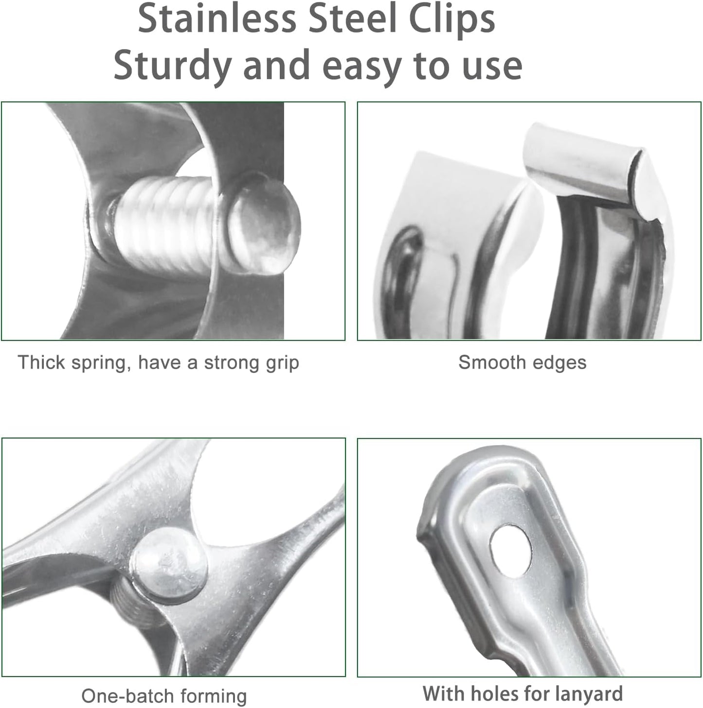40 PCS Garden Clips, Greenhouse Clamps Made of Stainless Steel, Greenhouse Clips for Netting, Have a Strong Grip to Hold Down the Shade Cloth or Plant Cover on Garden Hoops