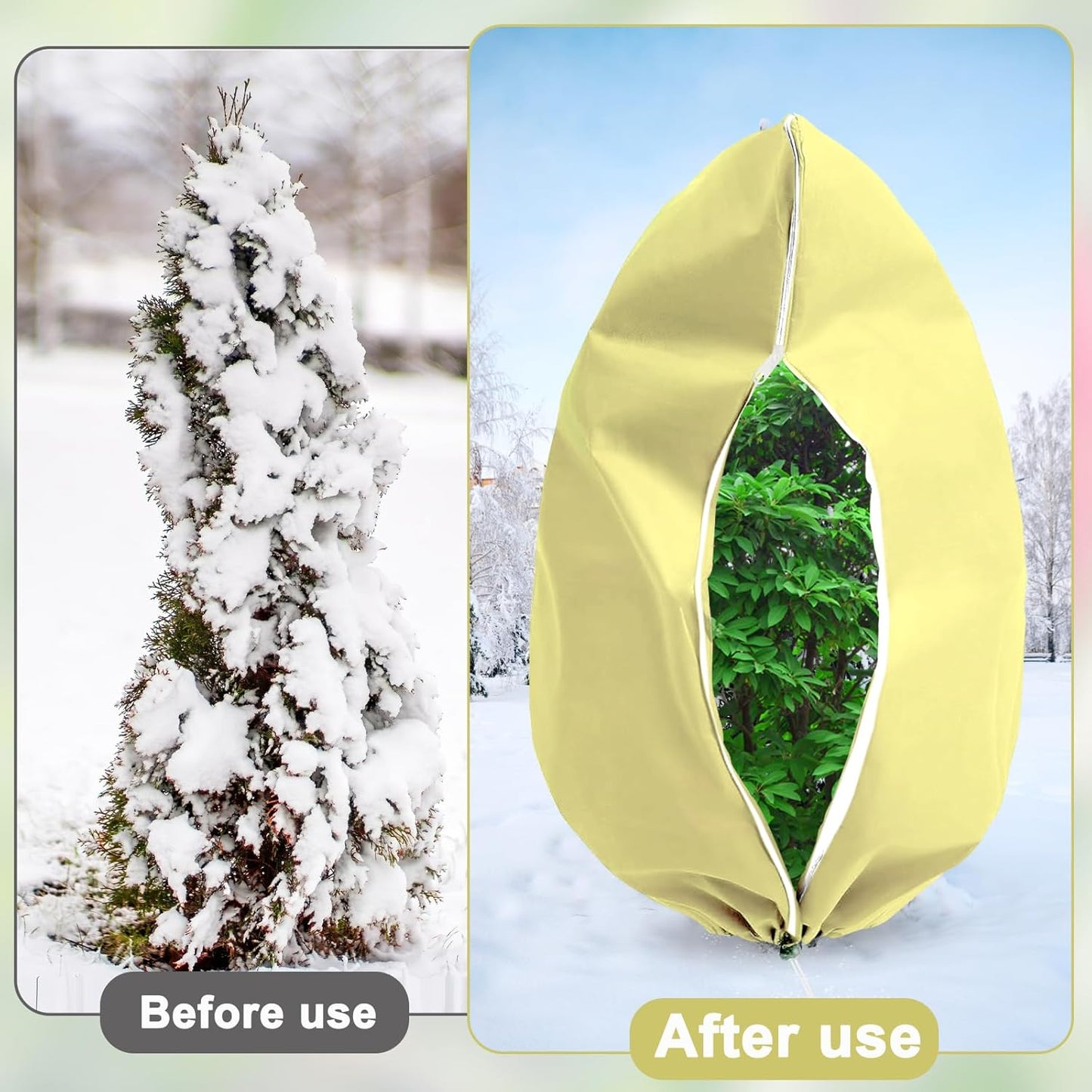 DQS 4 Pack Plant Covers Freeze Protection, 47.2" x70.8" Winter Frost Protection Blankets Frost Cloth,Suitable for Outdoor Winter Frost, Cold Weather, shrubs, Trees, Jackets, and coverings