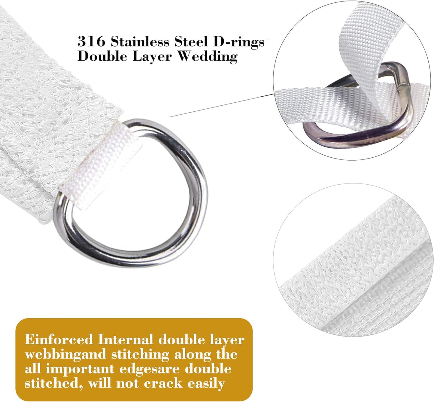 10' x 14' White Rectangle Sun Shade Sail SSP1212 Canopy Durable Fabric UV Block Awning,We Make Custom Orders