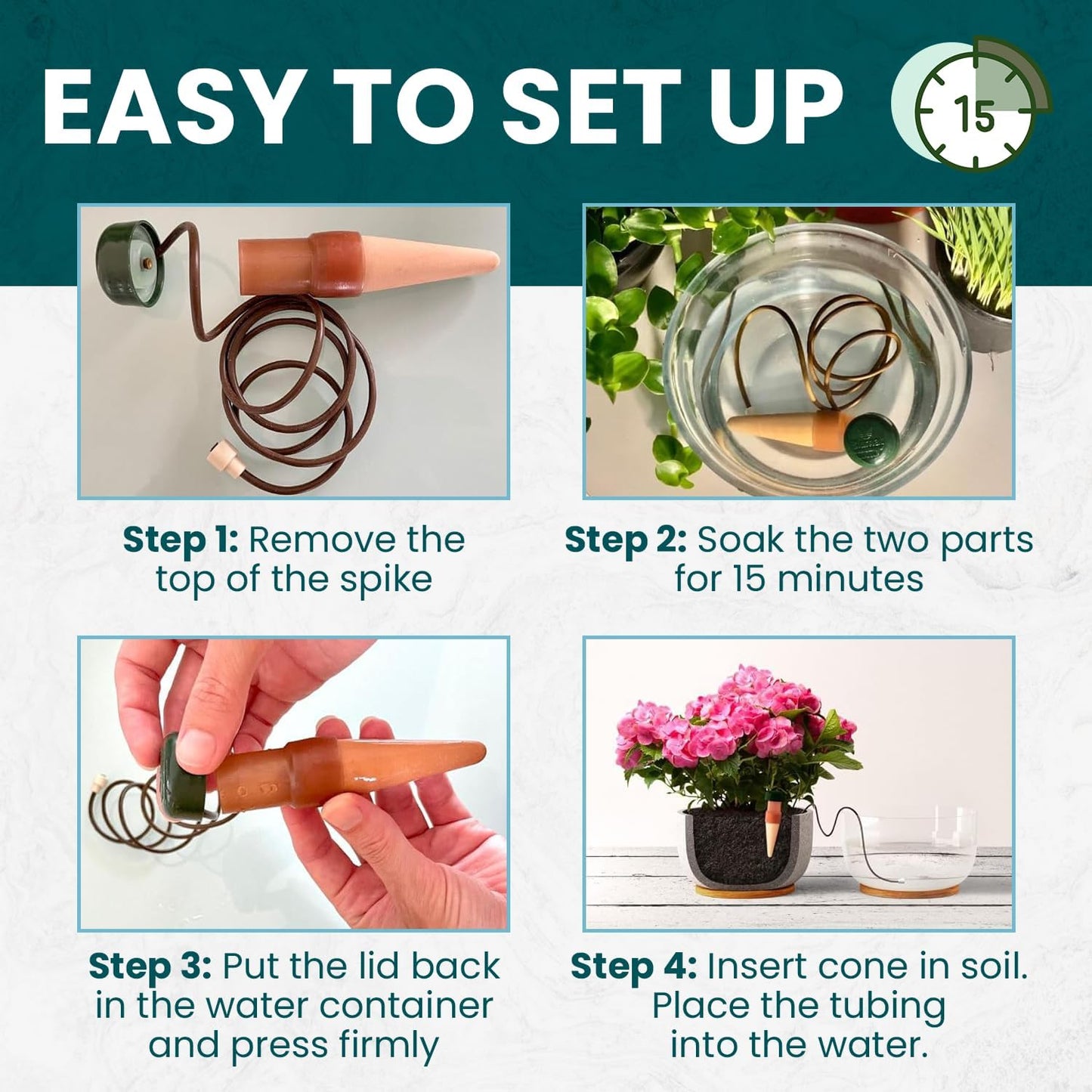 Blumat Classic Plant Watering Stakes - Self-Watering Insert for Indoor and Outdoor Plants - Automatic Slow Release Irrigation System for Potted Plants - Houseplant Care Device (50 Pack)