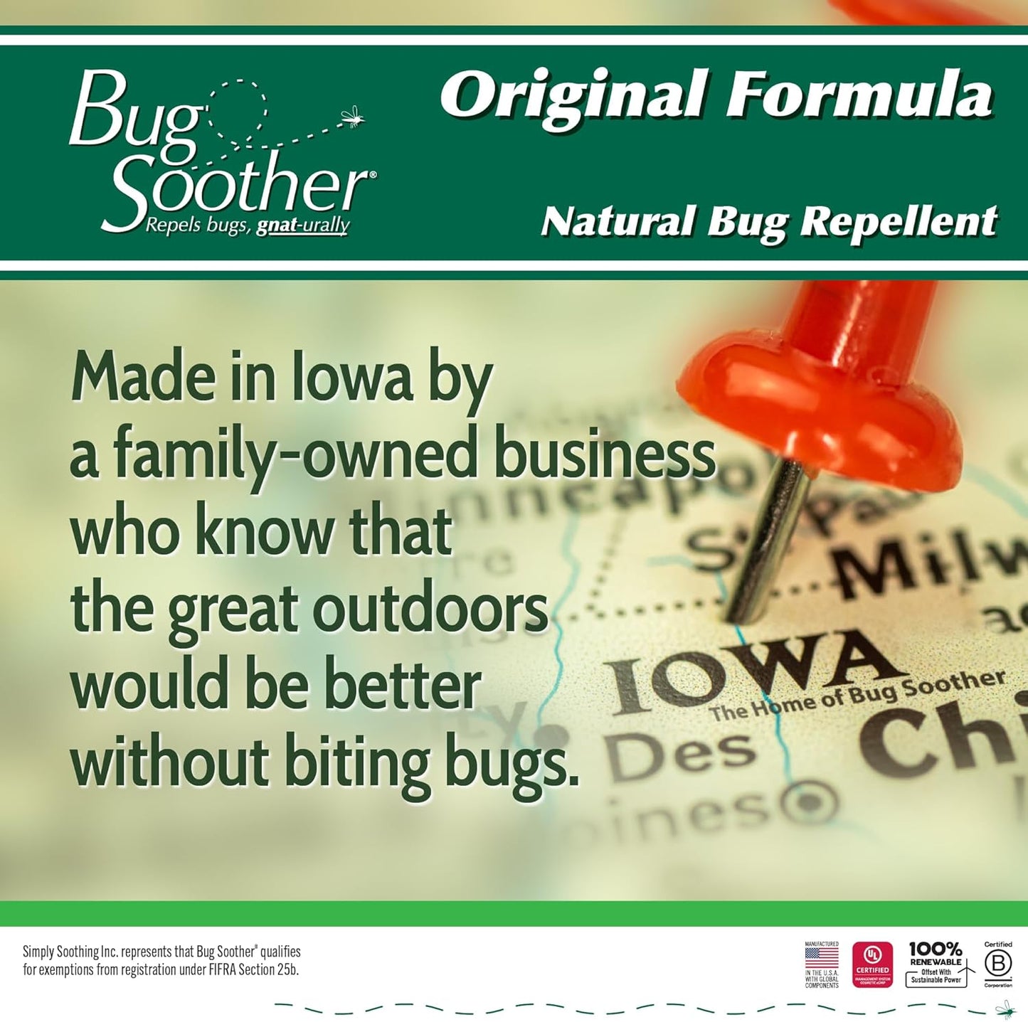 Bug Soother Spray (4 bottle, 2 oz) - Natural Mosquito, Gnat and Insect Deterrent & Repellent with Essential Oils - 100% DEET-Free Safe for Adults & Environment - Made in USA - Includes 1 bottle 1 oz