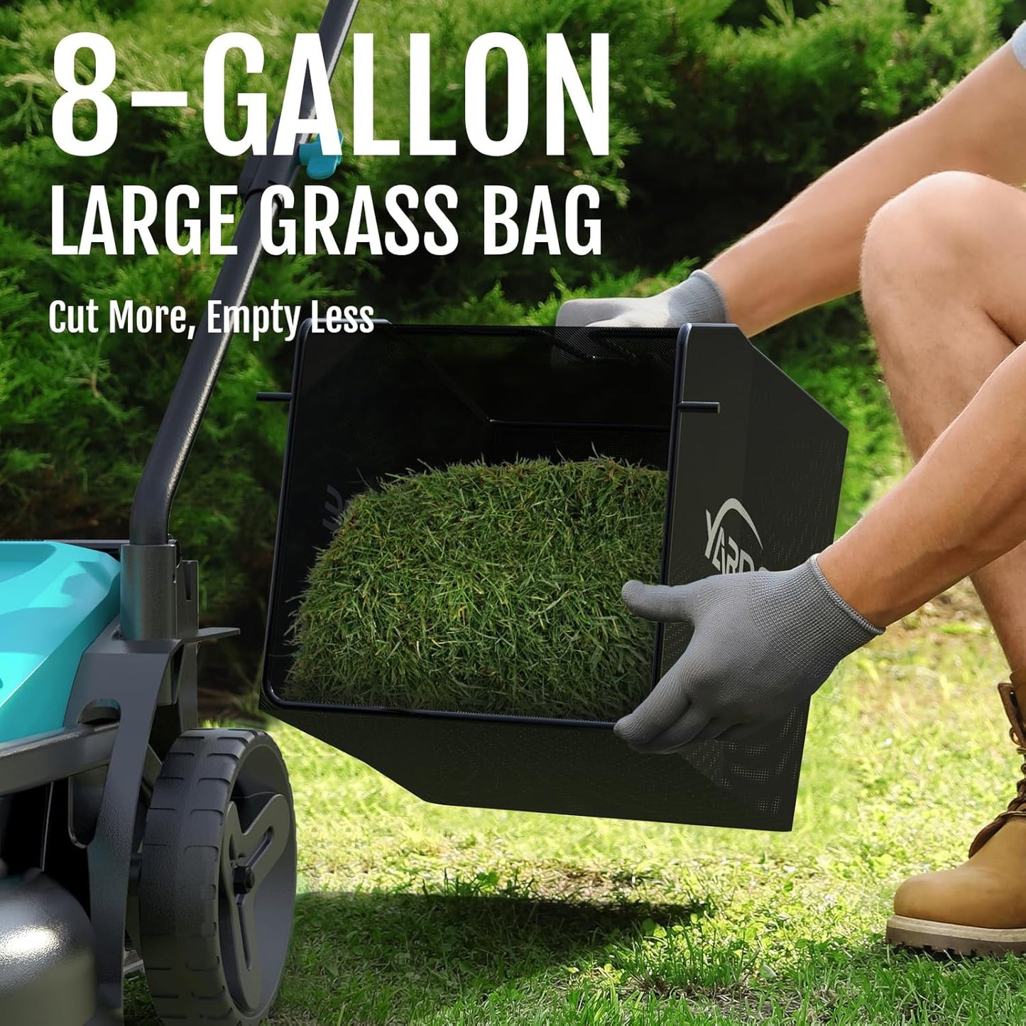 (2025 Model) YARDCARE 36V Brushless Cordless Lawn Mower with 2X4.0Ah Batteries, LED Display Screen, Electric Lawnmower with 5-Position Height Adjustment, 8 Gallon Grass Bag, Charger