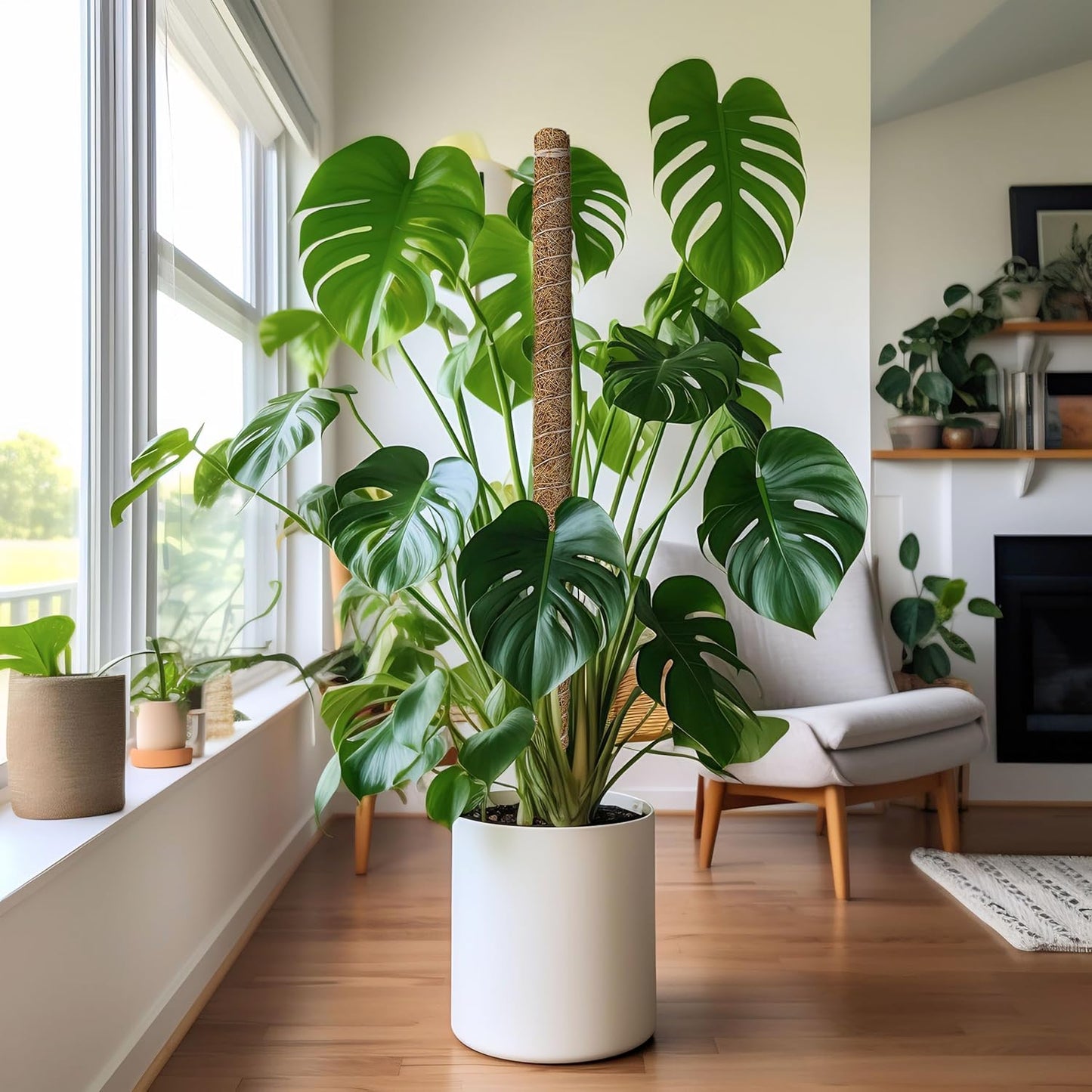 EcoNour Moss Pole for Plants – 28 inches (4 Pack) | Monstera Plant Support for Plant Climbing and Growth | Elevate Your Indoor Garden, Plant Support for Indoor Potted Plants to Grow Upwards