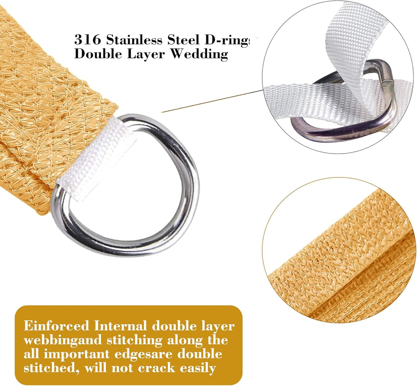 10' x 19' Sand Beige Rectangle Sun Shade Sail SSP1212 Canopy Durable Fabric UV Block Awning,We Make Custom Orders