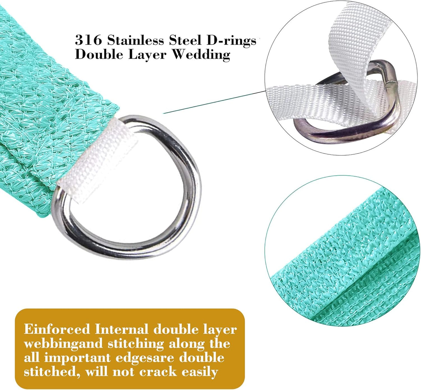 10' x 19' Turquoise Rectangle Sun Shade Sail SSP1212 Canopy Durable Fabric UV Block Awning,We Make Custom Orders