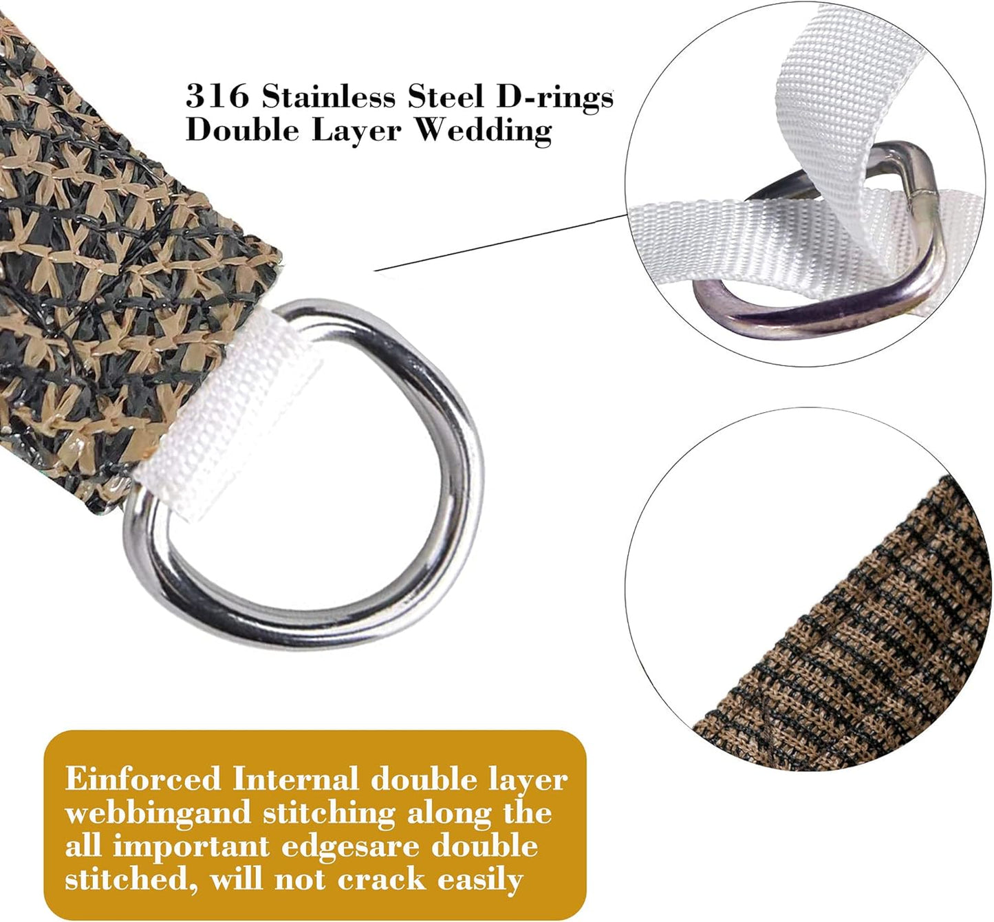 10' x 19' Brown Rectangle Sun Shade Sail SSP1212 Canopy Durable Fabric UV Block Awning,We Make Custom Orders