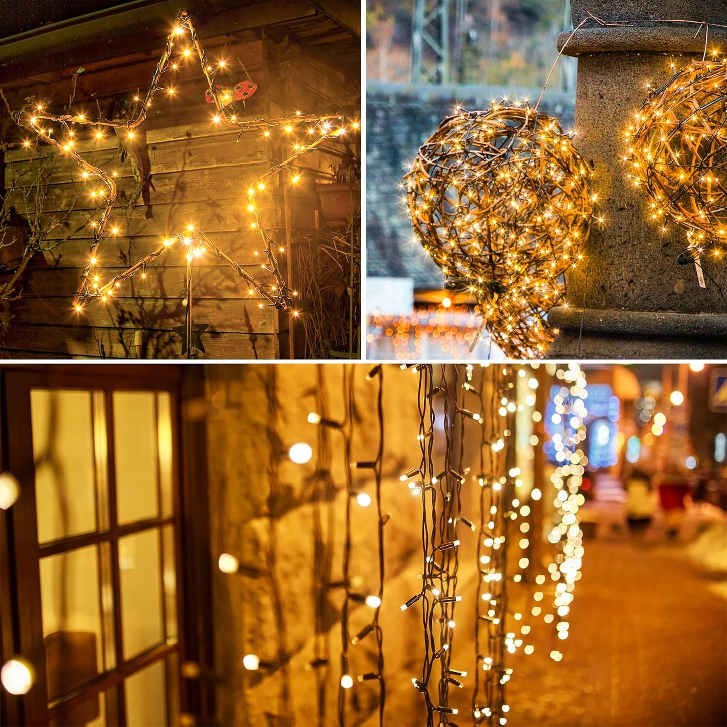 Solar String Lights for Outside, 39Ft 100 LED Solar String Lights Outdoor with 8 Modes ,Solar Christmas Lights Outdoor Waterproof for Yard, Fence,Balcony, Party,Christmas Tree Decorations (Warm White)