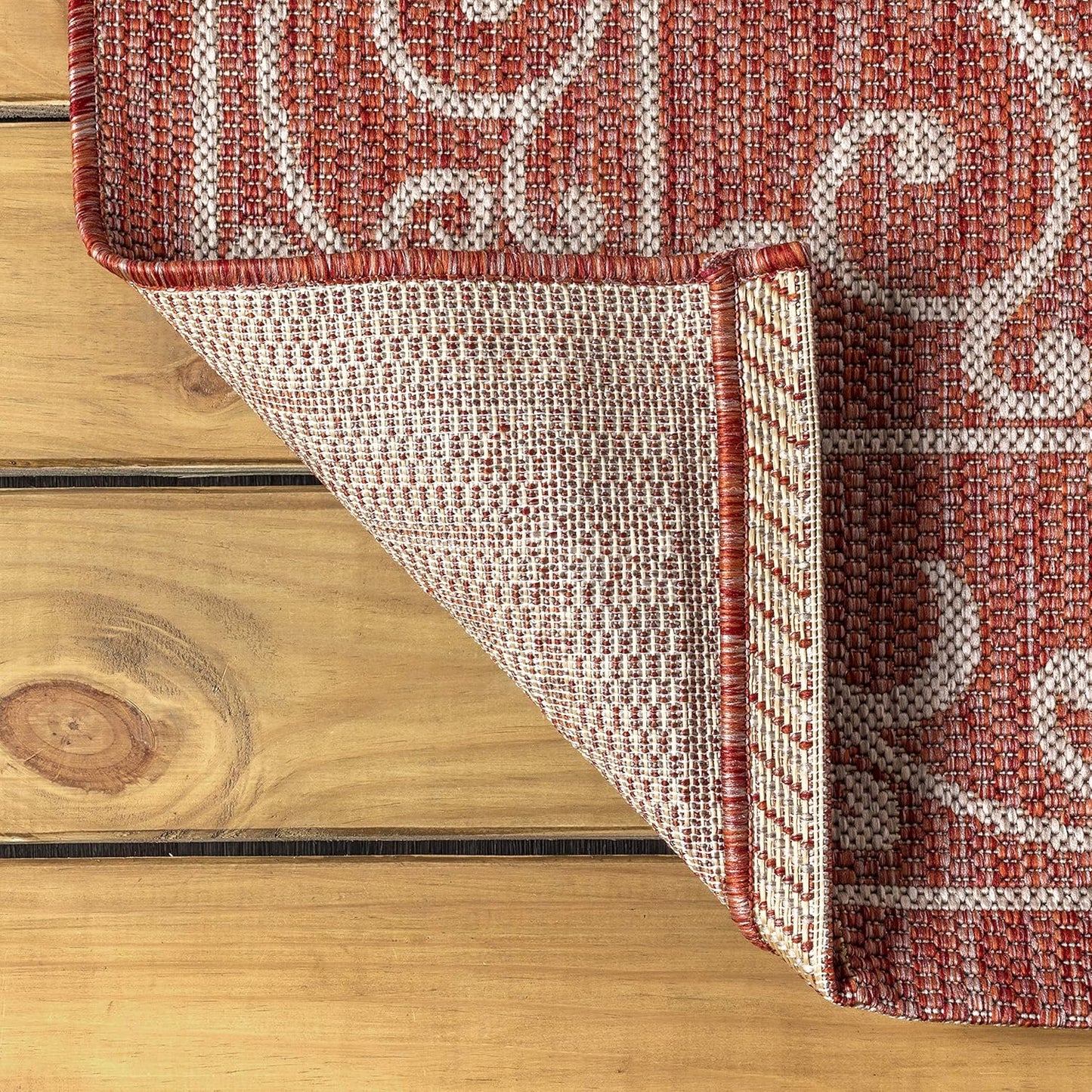 JONATHAN Y SMB106B-28 Charleston Vintage Filigree Textured Weave Indoor/Outdoor Red/Beige 2 ft. x 8 ft. Runner Rug, Classic,Easy Cleaning,HighTraffic,LivingRoom,Backyard, Non Shedding