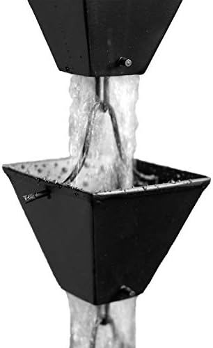 Nutshell Stores Medium Square Cups Rain Chain - Black - 17 Feet
