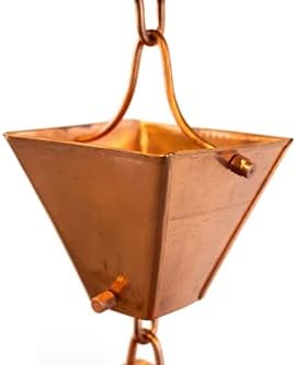 Nutshell Stores Medium Square Cups Rain Chain - Copper - 16 Feet