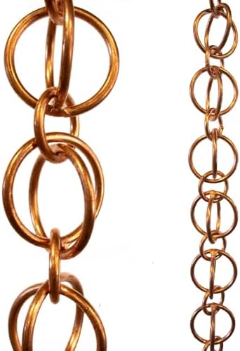 Nutshell Stores Double Loops Rain Chain - Copper - 8 Feet