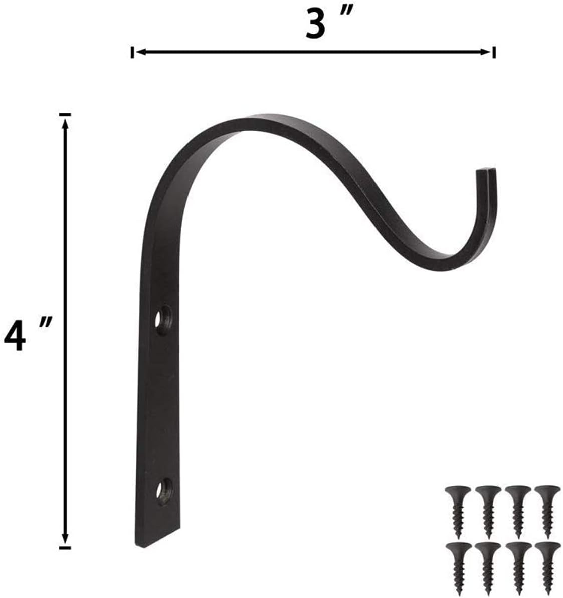 Mkono 6 Pack Iron Wall Hooks for Hanging Plant Lanterns, Plant Hanger Fence Metal Bracket for Bird Feeders, Wind Chimes, Mason Jar Sconces, Light Outdoor Indoor Rustic Home Decor, 3 Inch