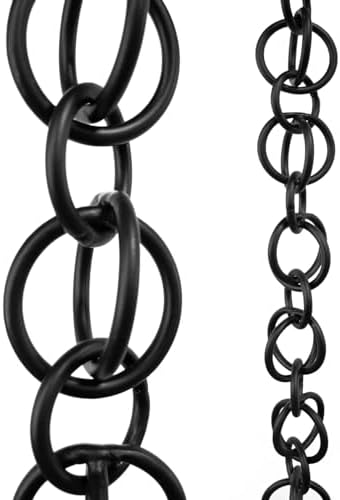Nutshell Stores Double Loops Rain Chain - Black - 15 Feet