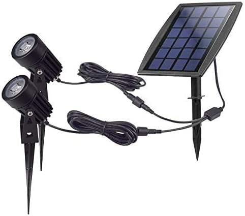 DLLT LED Solar Spot Lights Outdoor Landscape Spotlights, 2-in-1 Solar Powered Wall Lights-Low Voltage Outdoor Landscaping Light for Garden Yard Lawn Pathway Landscape Downlight, Warm White,Auto on/off