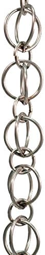 Nutshell Stores Double Loops Rain Chain - Stainless Steel - 11 Feet