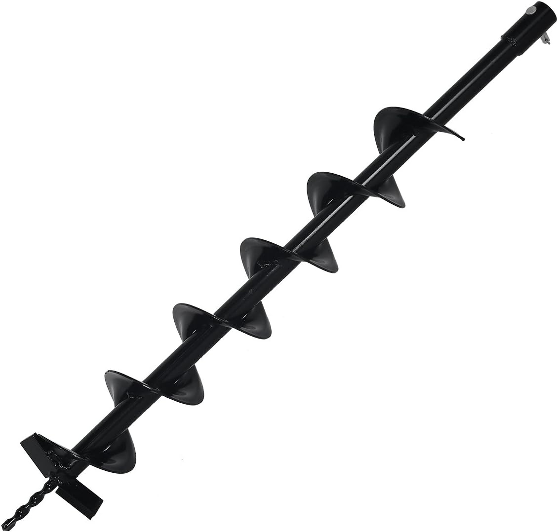 XtremepowerUS 4" Post Hole Digger Replacement Auger Bits Dig Earth Plant Hole Planting, Black