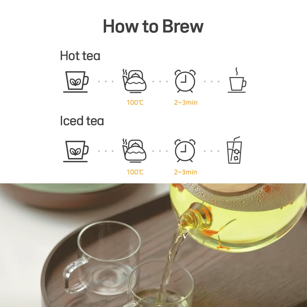 KKOKDAM Gourmet Butterfly Tea Bags Gift Set Sampler – Fancy Tea Variety Pack Set, Korean Drinks, Unique Gifts -Perfect as Women Tea Gift Set - 6 Count
