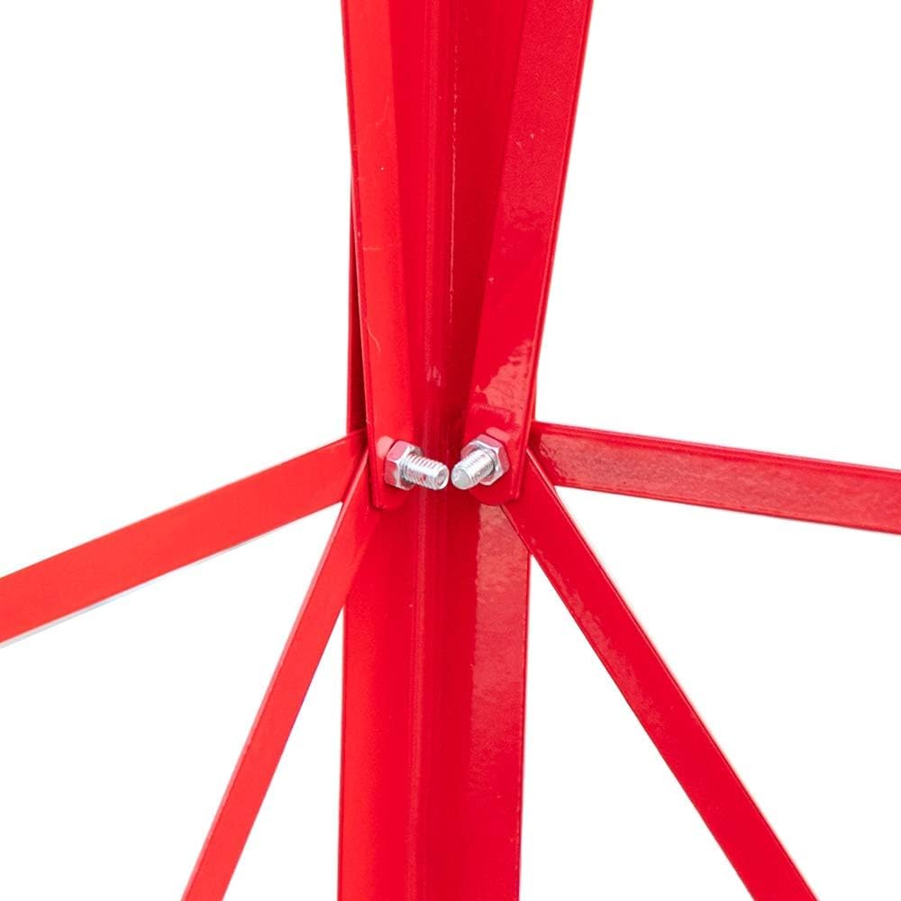 8FT Windmill for Yard Garden Decoration with Weather Vanes，Heavy Duty Outdoor Wind Mills, Large Metal Outdoor Windmill,Weather Resistant,Red