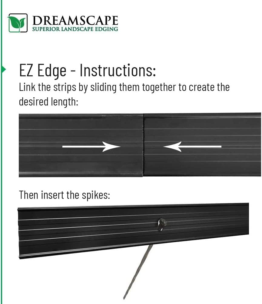 Dreamscape E-Z Edge Aluminum Landscape Edging - 12 Strips, 6ft Each (72ft Total), Bronze - Professional Quality Landscaping Border, Metal Divider for Lawn, Garden, Flowerbed…