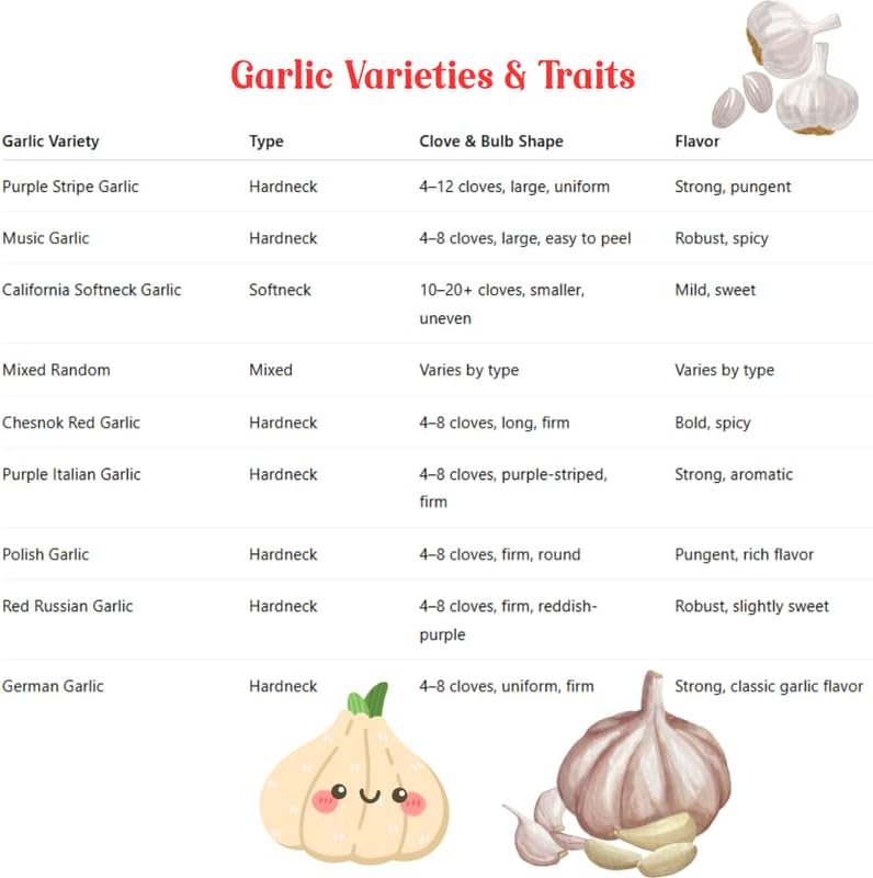 1 Pound Garlic for Planting in Fall Hardneck, 8 Red Garlic Bulbs for Planting, Fresh and High Yield Bulb Variety Pack, Hardy and Fast Growing