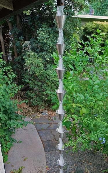 Nutshell Stores Steel Cups Rain Chain - Stainless Steel - 8 Feet