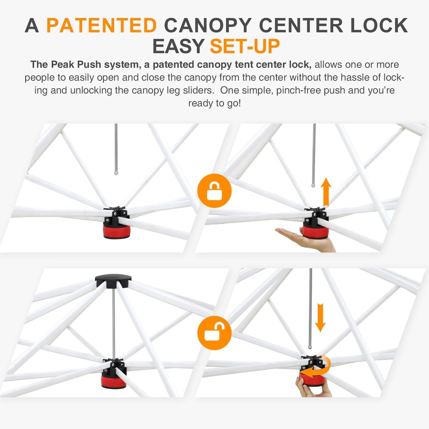 EAGLE PEAK Pop Up Canopy Tent with Wheeled Carry Bag, 8 Stakes, 4 Ropes, 4 Weight Bags, Easy Set Up Tent Canopy, 12x12 ft, 144sqft of Shade, White