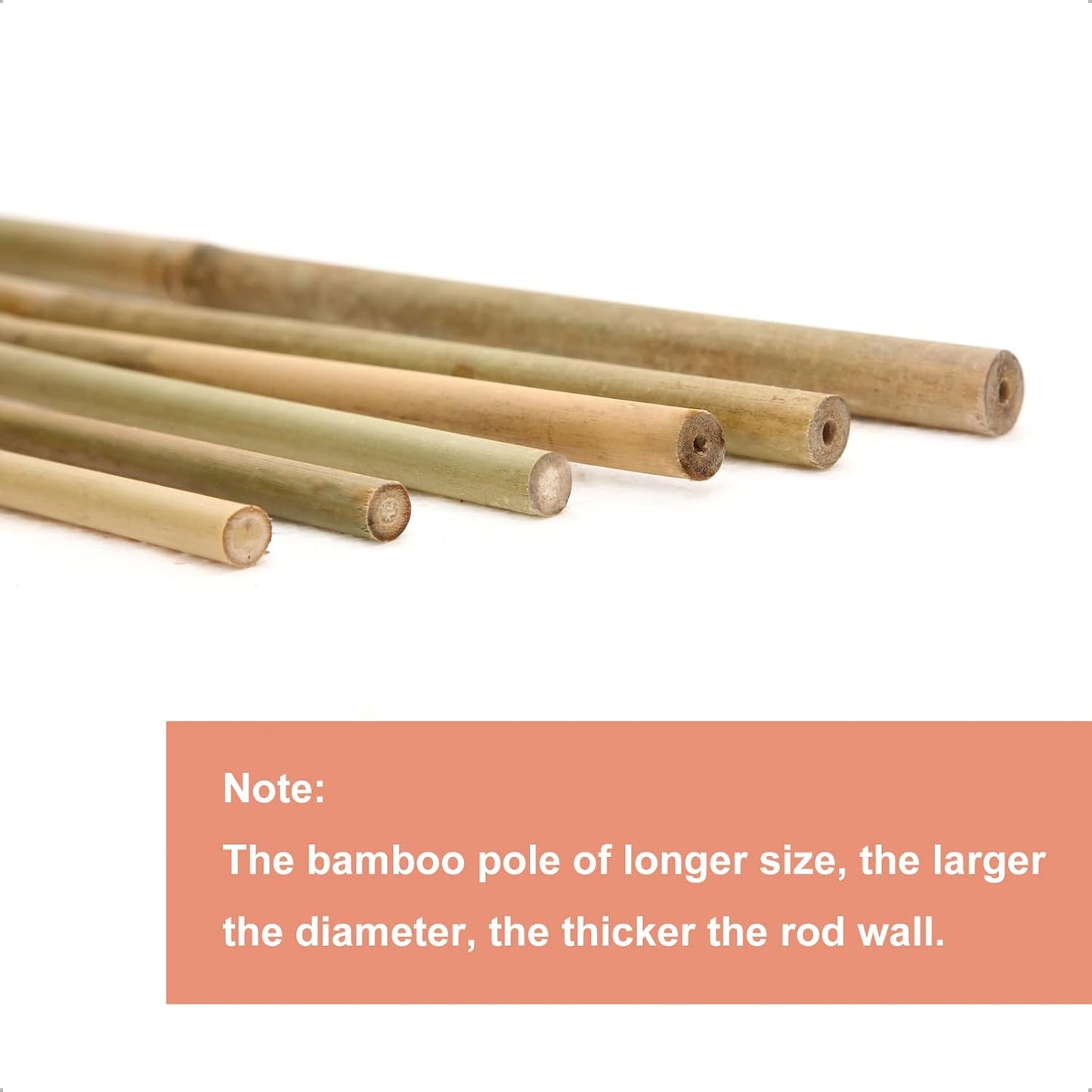 Bamboo Stakes 58 Inch (Approx 5FT) Garden Stakes Plant Stakes for Outdoor Climbing Plants Poles Sticks Support Tomatoes 20 Pack