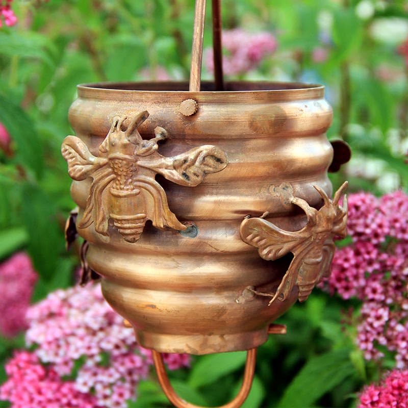 Nutshell Stores Honeybee & Hive Copper Rain Chain - Copper - 18 Feet