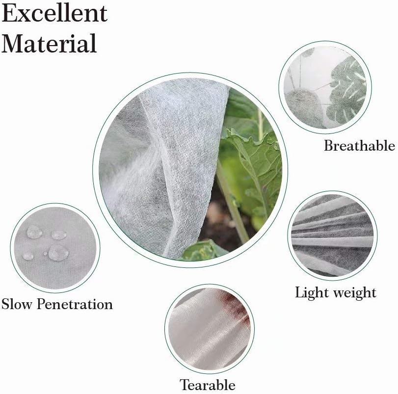 Agfabric Plant Covers Freeze Protection Floating Row Covers 5'x15' 0.9oz Plant Covers Freeze Sun Protection,Frost Cloth for Vegetables,White