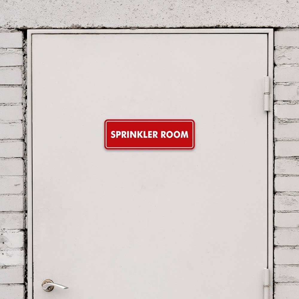 Signs ByLITA Standard Sprinkler Room Sign (Black) - Small 2 Pack