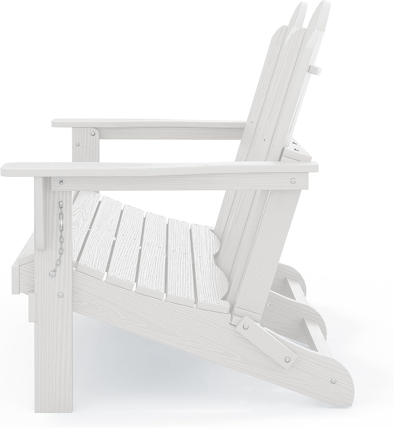 SERWALL Folding Adirondack Bench Set of 2, HDPE All-Weather Adirondack Loveseat, Folding Outdoor Bench, Whire