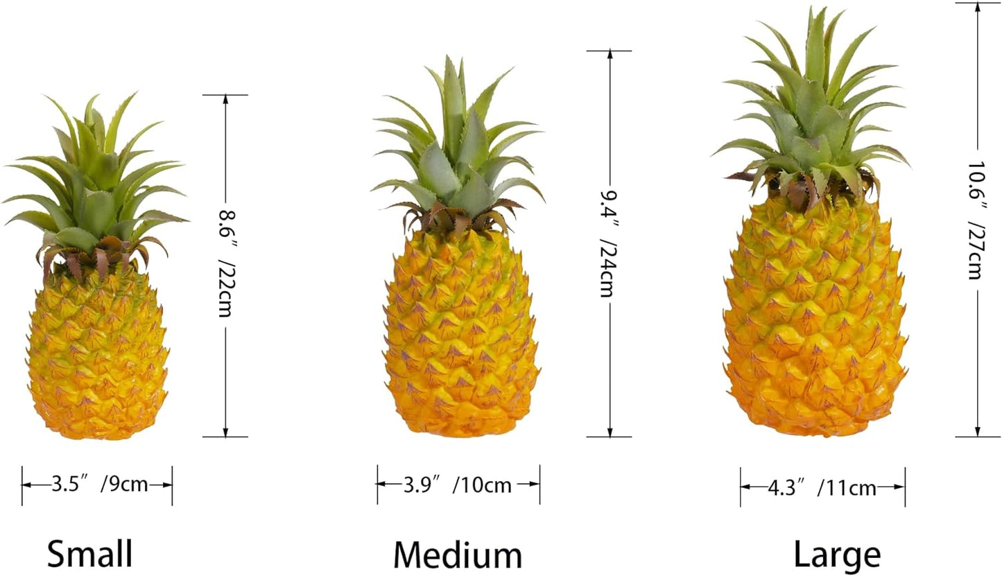 QIRMIZI 2 Pack Artificial Pineapple -Simulated Fruit Decoration, Lifelike Fake Fruit Model, Perfect for Home Decor, Kitchen, Party & Photography Prop – Realistic & Eco-Friendly,Yellow Meduim