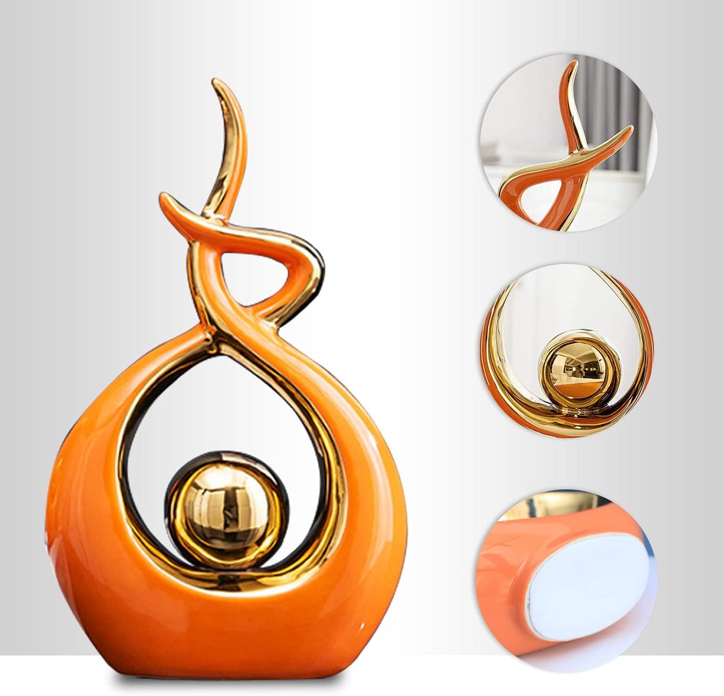 Norrclp Home Decor Modern Abstract Art Ceramic Statue Table Decorations for Dining Room Living Room Office Centerpiece