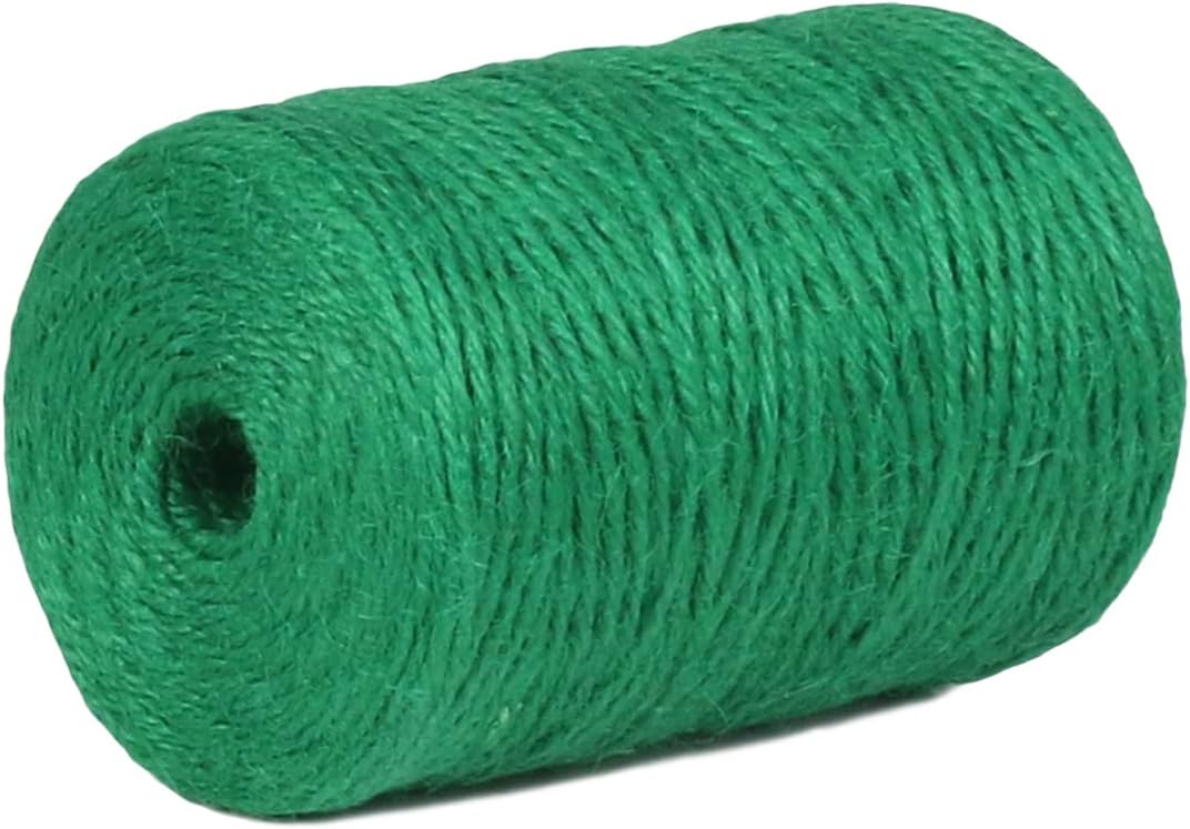 2mm 600ft Colored Natural Jute Twine String for Gift Wrapping Craft Baker Plant Christmas Ribbon Twine Handmade Arts Decoration Thin Packing String Home Decor