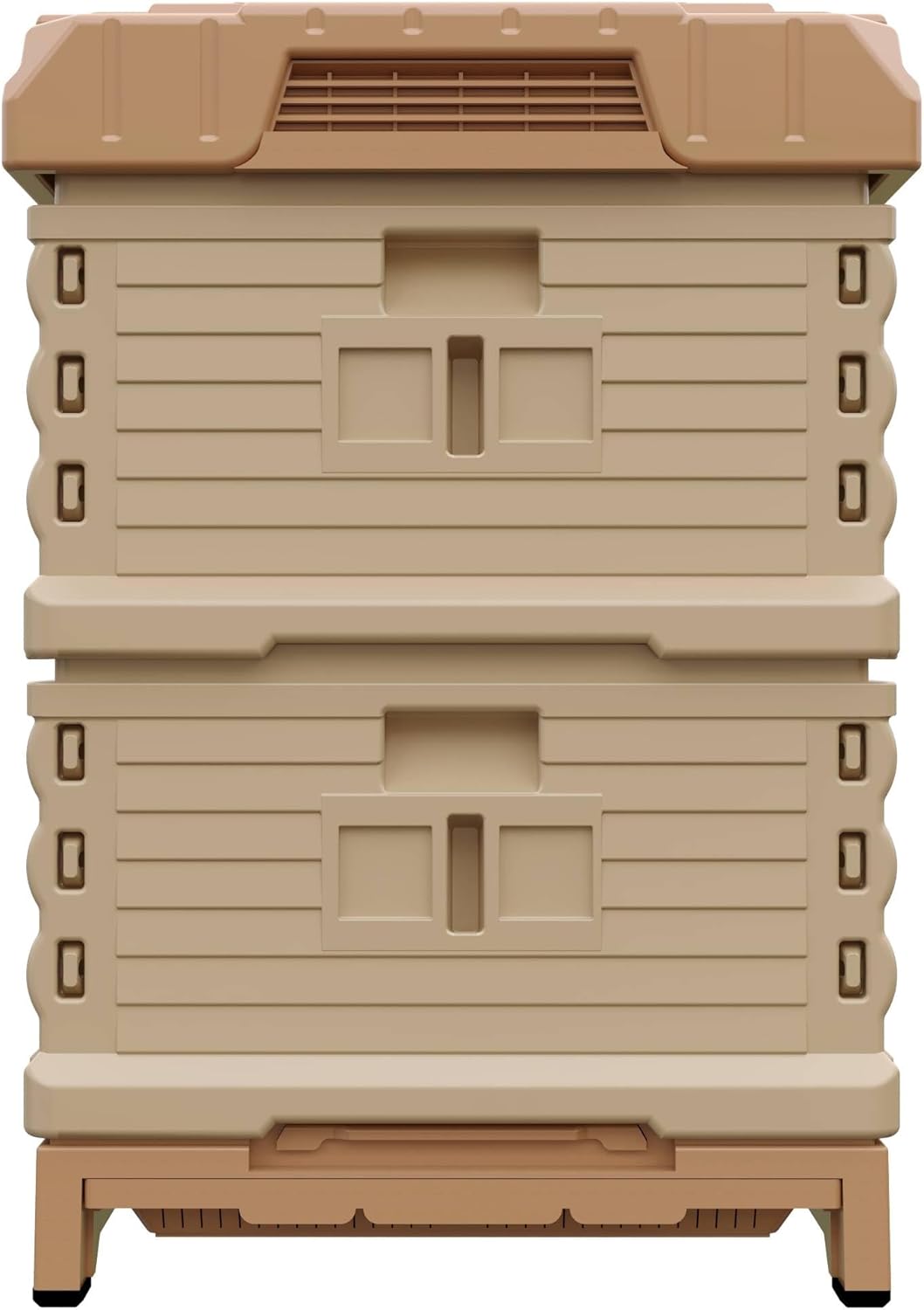 Ergo Insulated Bee Hive Set [NO Frames Included] (Double Deep, Tan Body Blue Entrance)