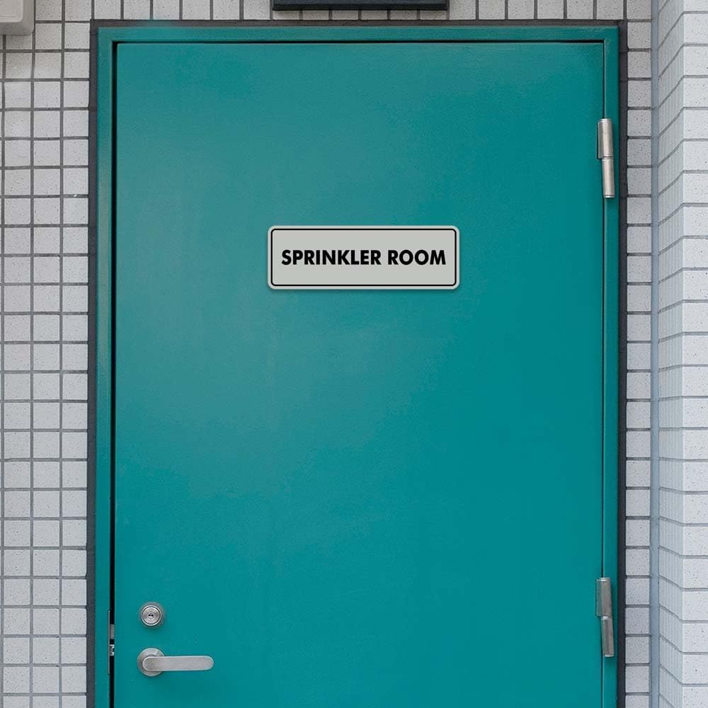 Signs ByLITA Standard Sprinkler Room Sign (Brushed Gold) - Small 2 Pack