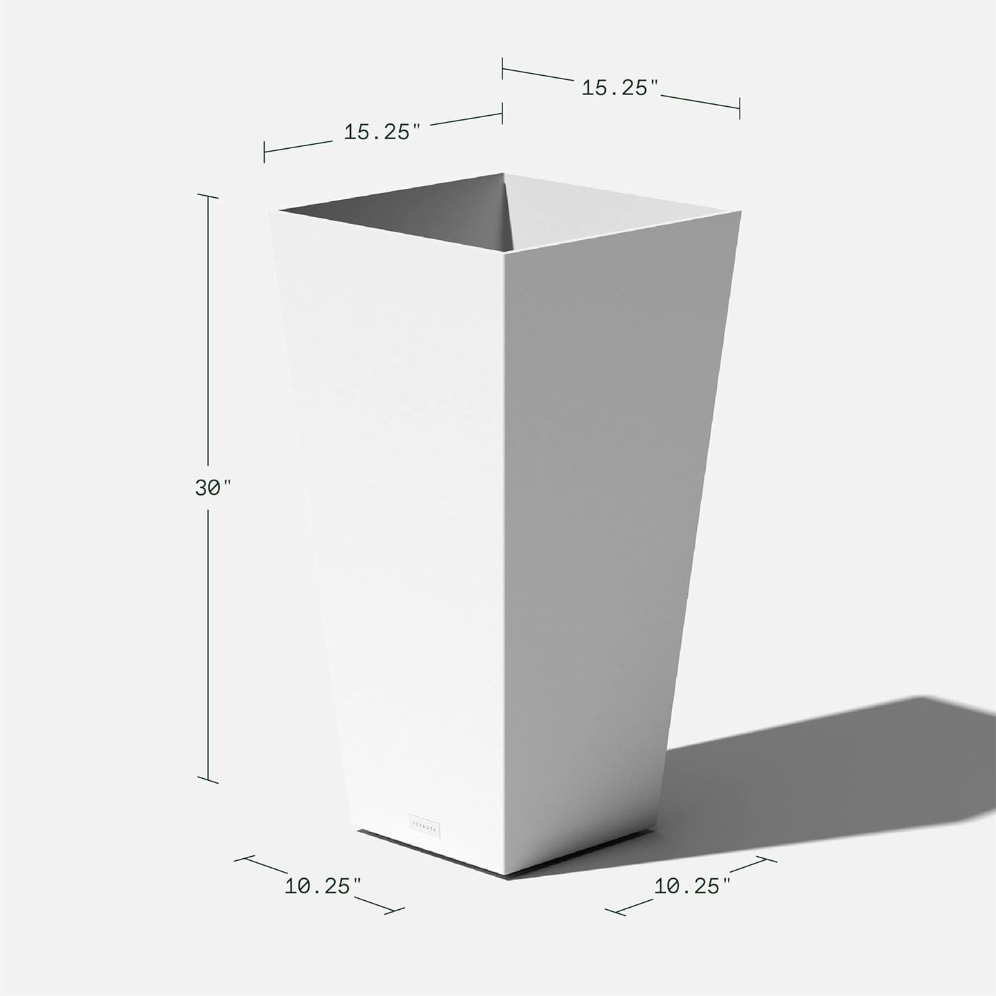 Veradek V-Resin Indoor/Outdoor Taper Planter, Set of 2 (30 inch, White)