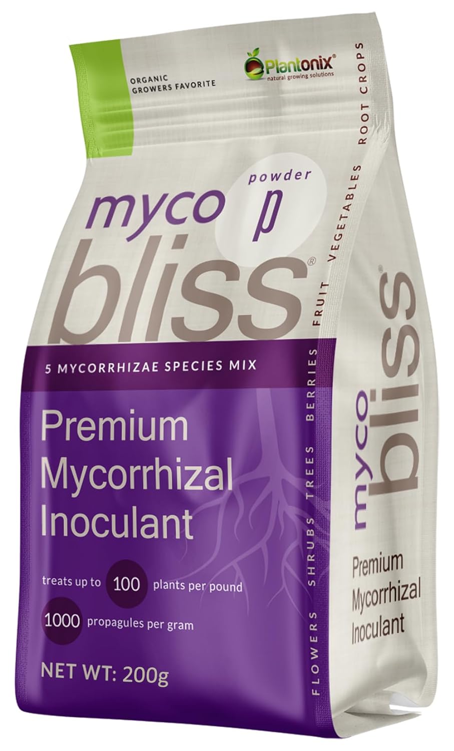 Myco Bliss Powder (200 g) - Mycorrhizal Fungi for Plants - 5 Strain Mycorrhizal Inoculant with 1000 Propagules Per Gram - Highly Concentrated Mycorrhizae for Plants, Gardening, & Potting Soil