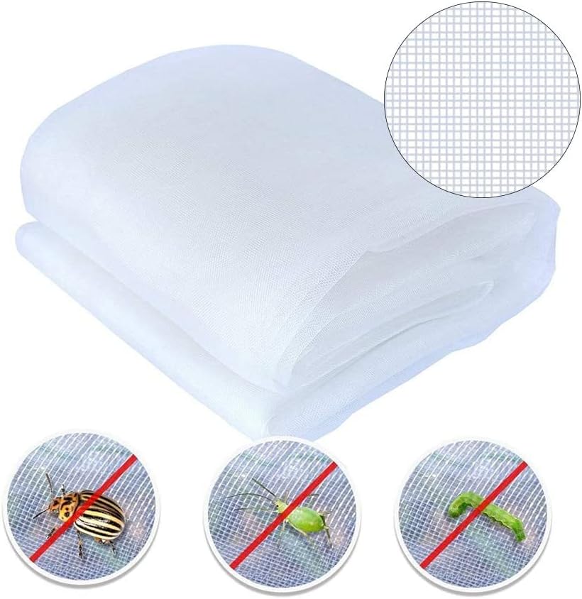 Agfabric Garden Netting 6'x10' Insect Pest Barrier Bird Netting for Garden Protection,Row Cover Mesh Netting for Vegetables Fruit Trees and Plants,White