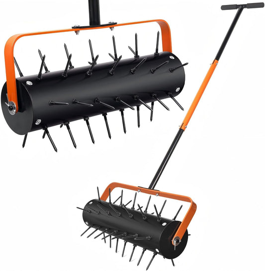 Lawn Aerator Rolling, Aerator Lawn Tool, Lawn Spike Aerator Roller, for Garden Yard Patio Lawn Aeration Soil Penetrator Push