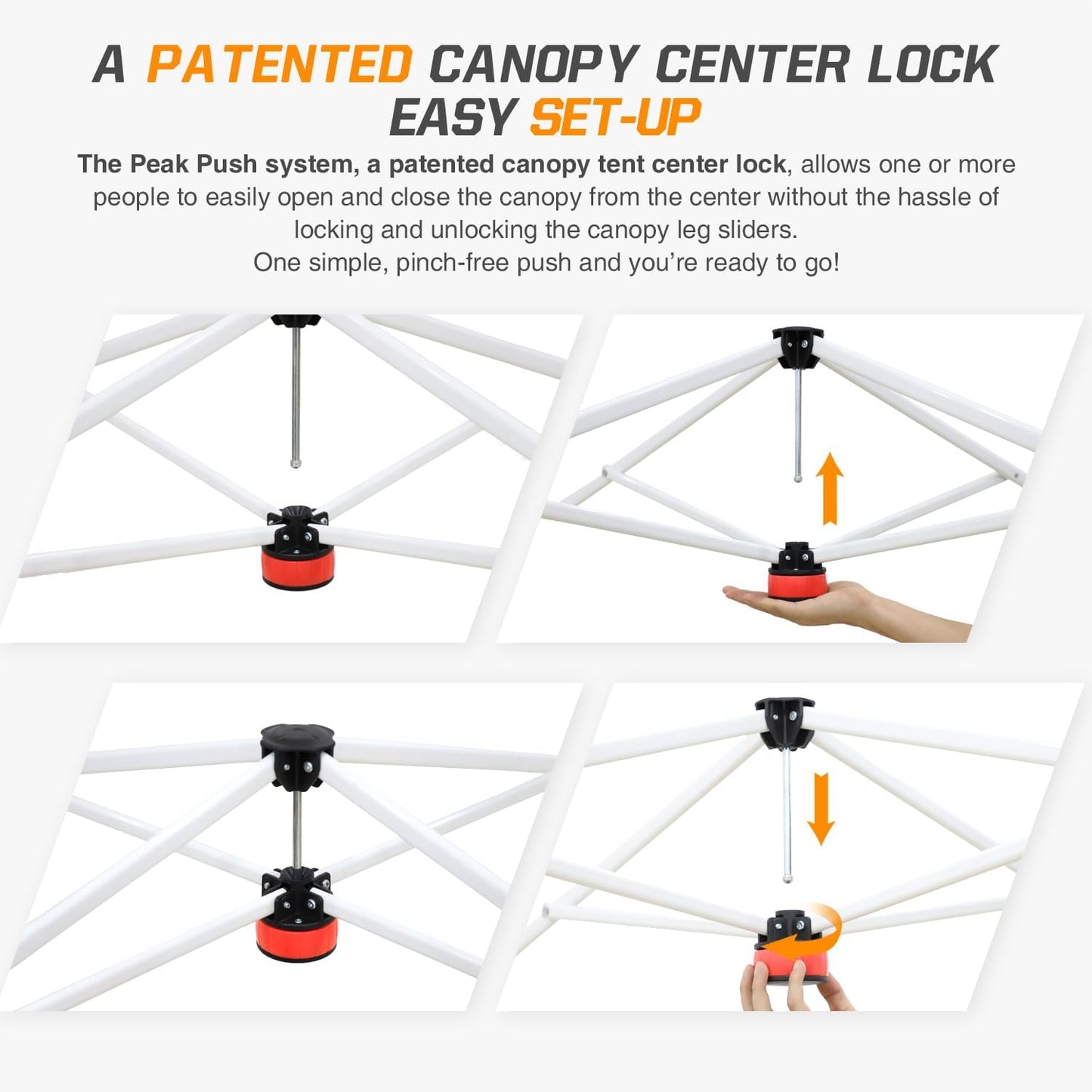 EAGLE PEAK Pop Up Canopy Tent with Wheeled Carry Bag, 8 Stakes, 4 Ropes, 4 Weight Bags, Easy Set Up Tent Canopy, 10x10 ft, 100sqft of Shade, Red