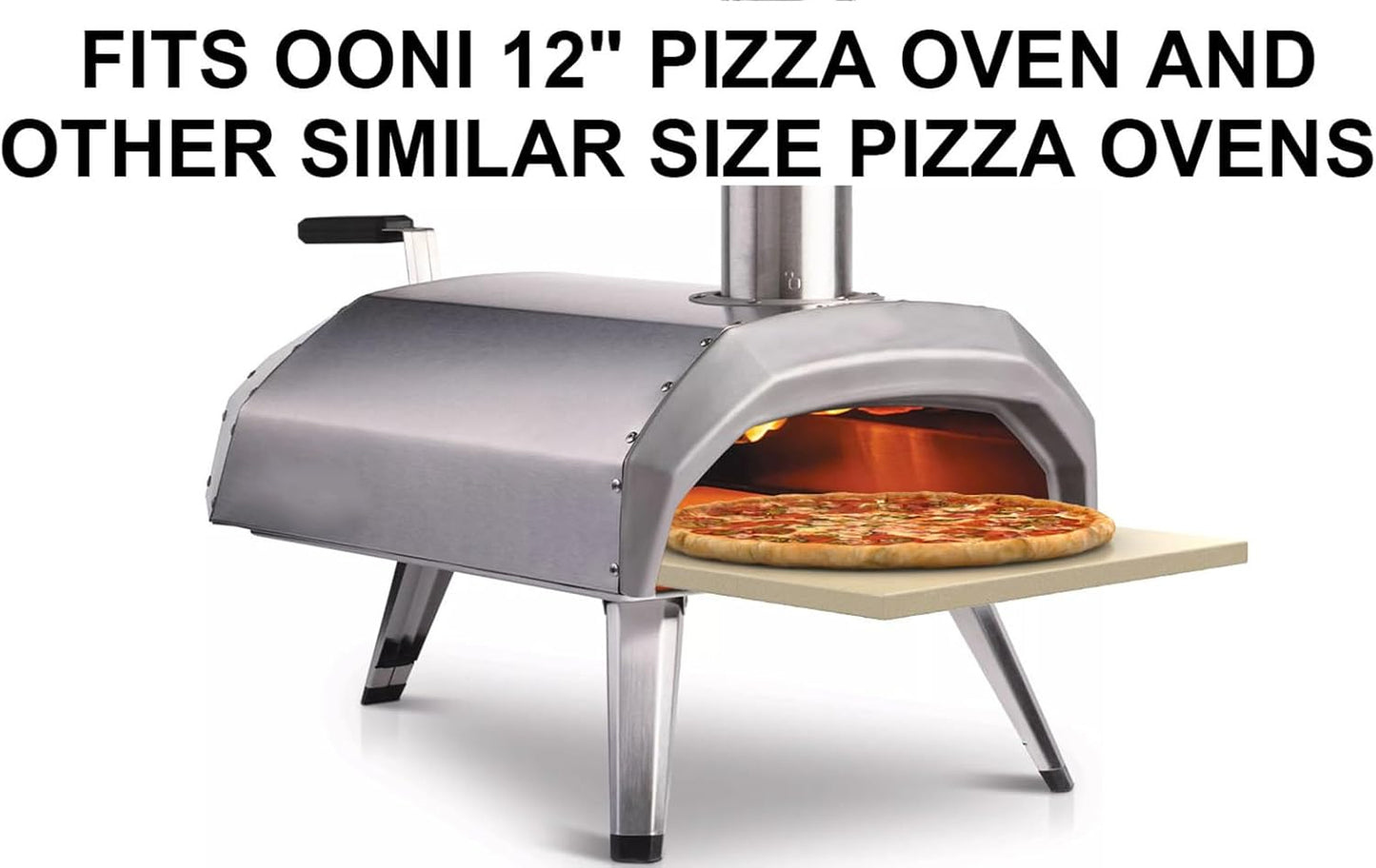 13" Square Pizza Stone Replacement for Ooni Koda Karu & Fyra 12, Cordierite Baking Pizza Stone for Ooni 12 Oven, for Most Grill & Oven, for Bread &Pizza