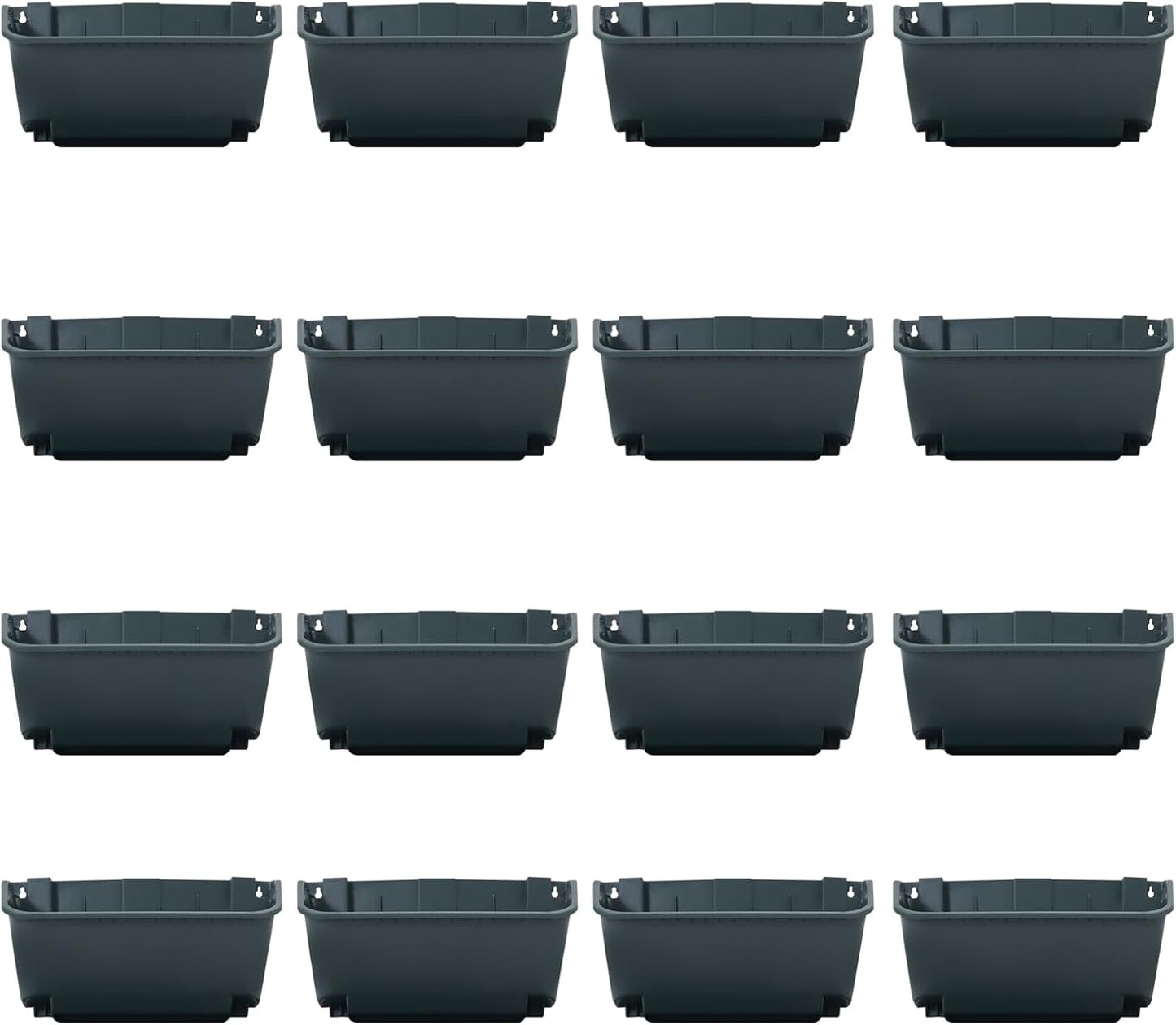 Vertical Wall Planter, Wall-Mounted Living Garden Planter with 16 Plastic Pots Stackable Wall Hanging Flower Pot Clasp Design for Vegetables Flowers (Army Green 16)