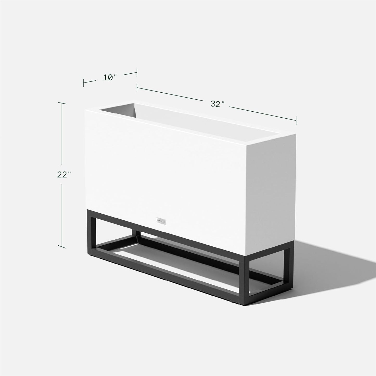 Veradek Block Series Raised Long Box Planter for Patio & Garden | Durable All-Weather Use with Aluminum Stand | Modern Décor for Herbs, Flowers