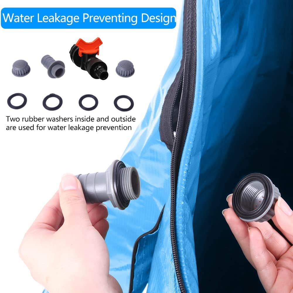 50 Gallon Collapsible Rain Barrel, Portable Rainwater Collection System, Water Storage Tank, Rain Catcher Barrel with Spigots and Overflow Kit, Rain Water Barrel Collector for Garden, Blue