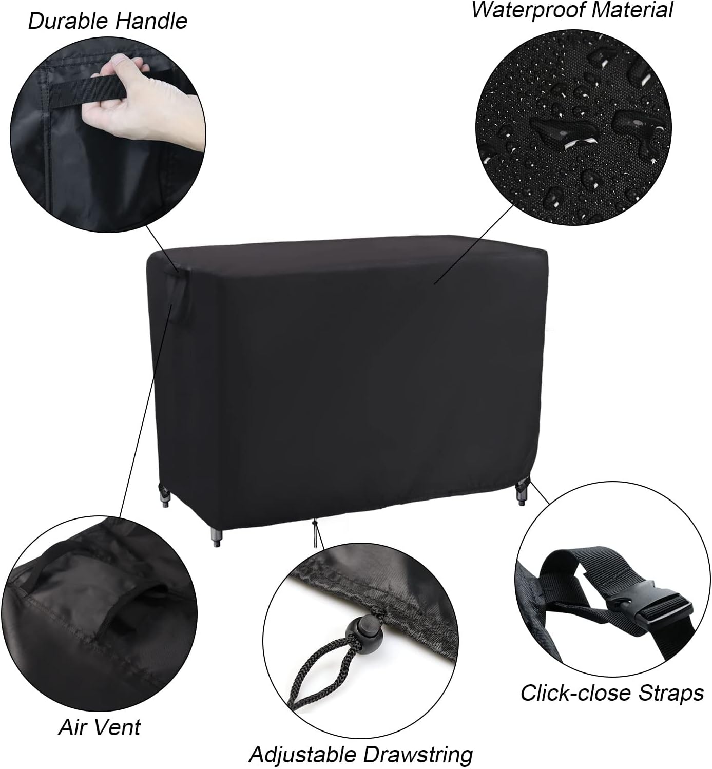 Kingling Outdoor Table Cover for Outdoor Bar Table, 55 Inch Waterproof Patio Bar Table Cover for Outdoor Prep Tables - 55''L x 19''W x 36''H