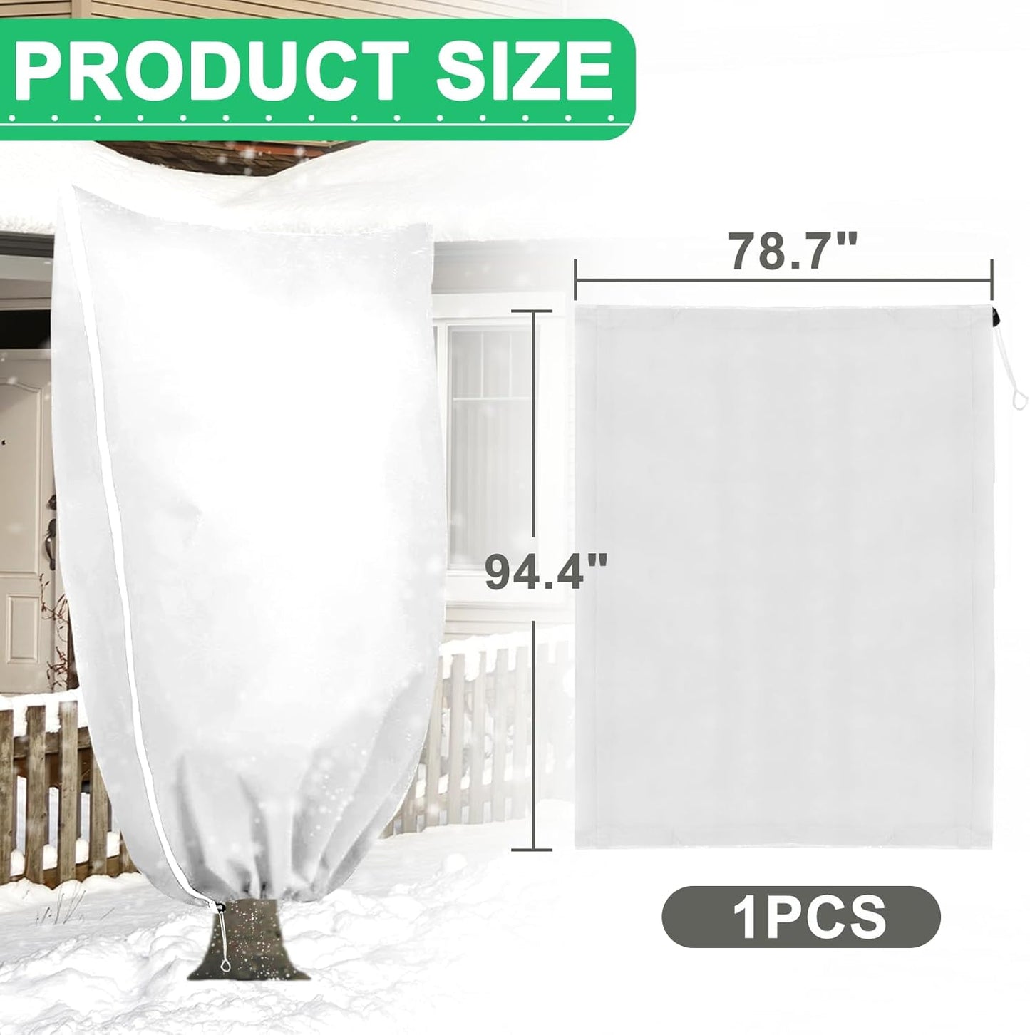 DQS Plant Covers Freeze Protection, 78.7" x94.4" Winter Frost Protection Blankets Frost Cloth,Suitable for Outdoor Winter Frost, Cold Weather, shrubs, Trees, Jackets, and coverings