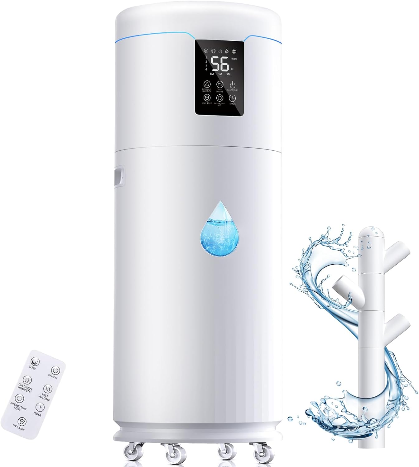 17L/4.5Gal Ultra Large Humidifiers for Bedroom 2000 sq ft, Quiet Humidifiers for Large Room, Tower Humidifier with 4 Mist Mode & Extension Tube for Home School Office Commercial Greenhouse Plants