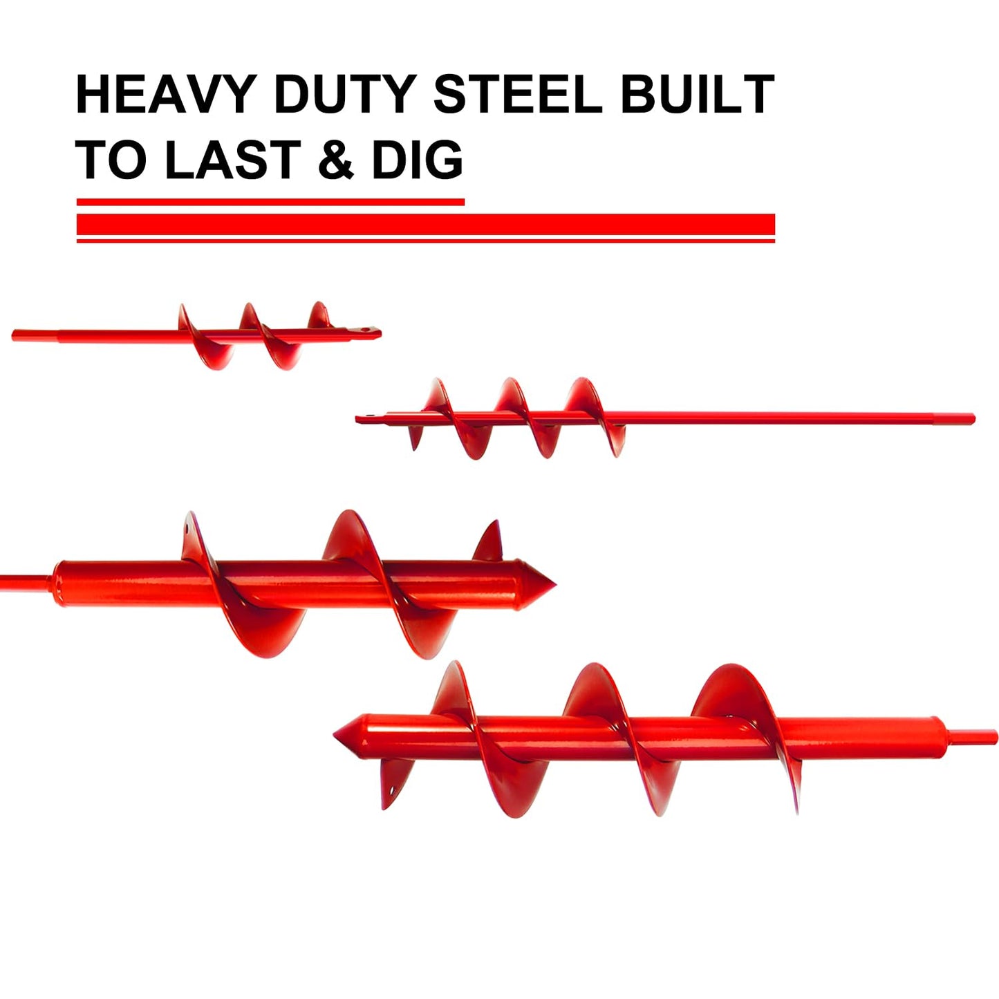 4 Pack Garden Auger Drill Bit for Planting,Ground Soil Earth Spiral Drill Bits for 3/8" Hex Drive Drill, Auger Drill for Bulbs Planting, Hole Digger Flowers,Bedding Digging Plant Rapid Planter Tool